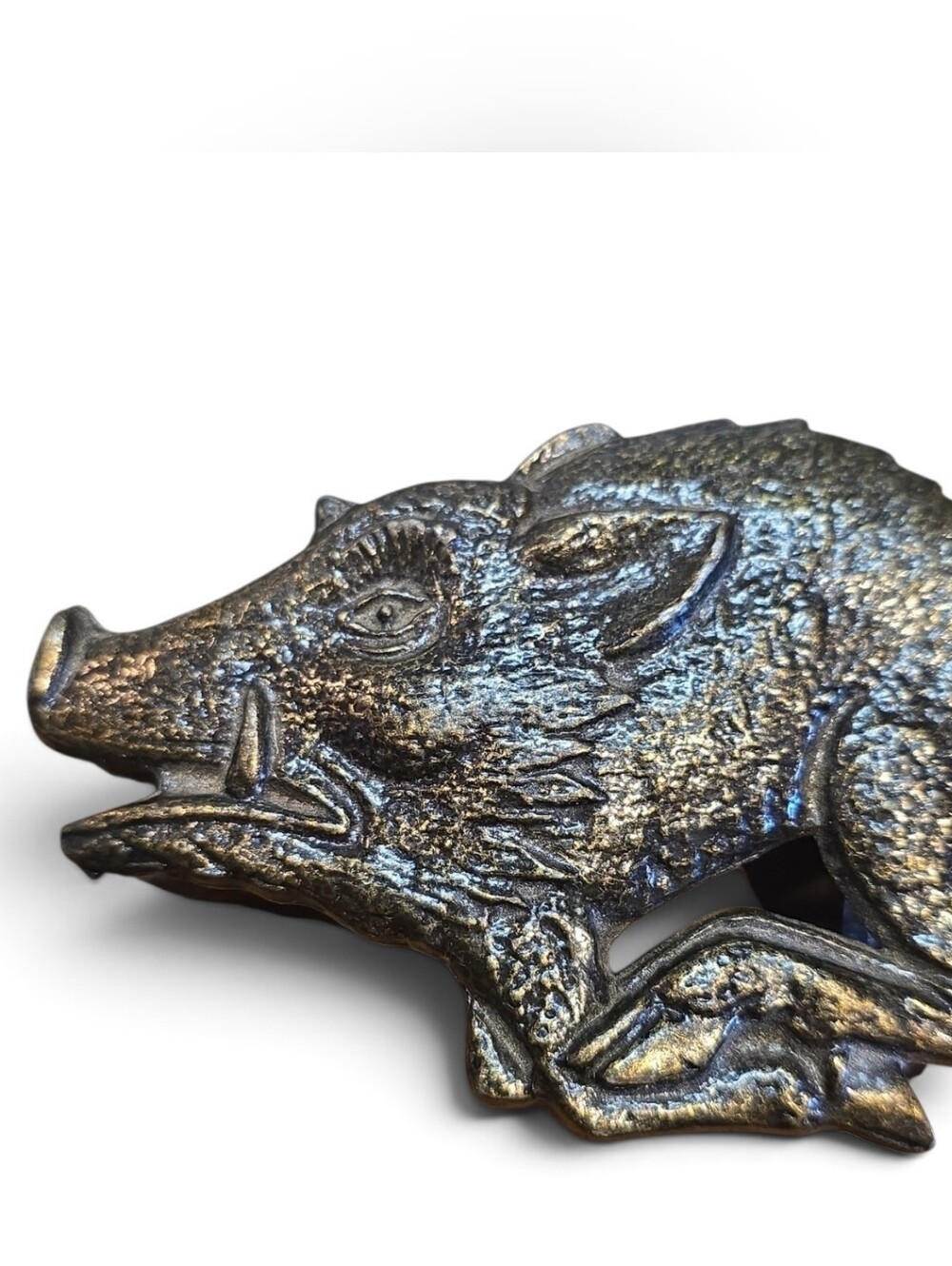 Razorback Hog, Wild Boar Bronze Color Belt Buckle